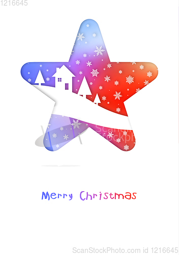 Image of Merry Christmas rainbow winter card