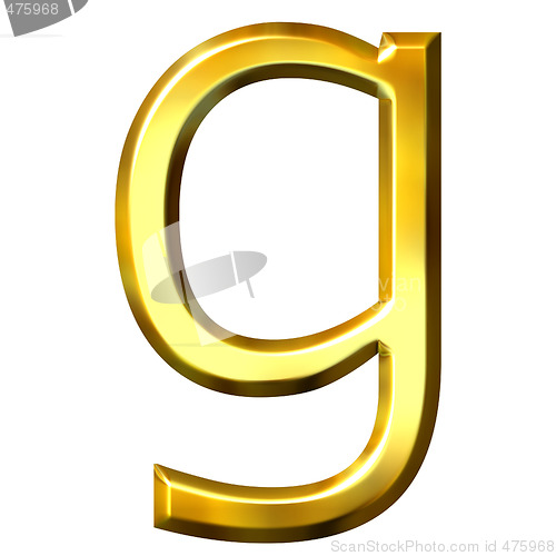Image of 3D Golden Letter g