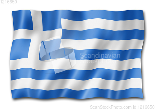 Image of Greek flag isolated on white