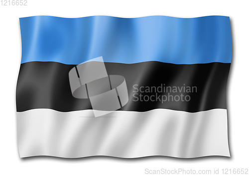 Image of Estonian flag isolated on white