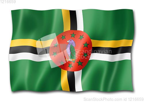 Image of Dominica flag isolated on white