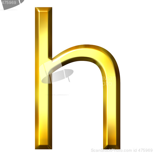 Image of 3D Golden Letter h
