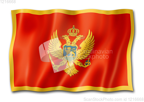 Image of Montenegro flag isolated on white