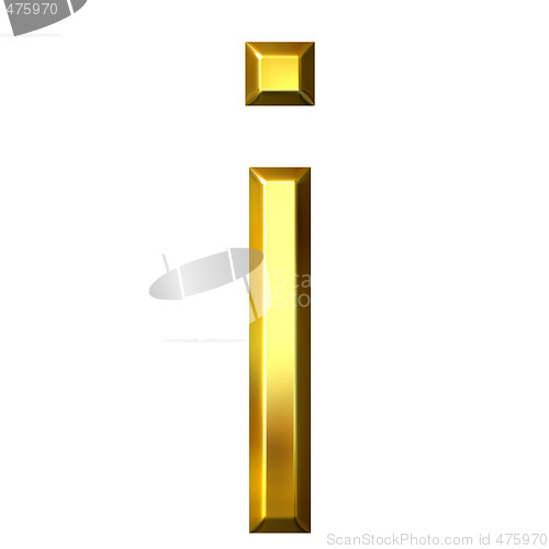 Image of 3D Golden Letter i