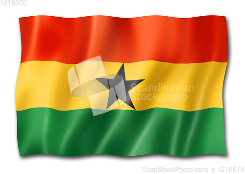 Image of Ghanaian Flag flag isolated on white