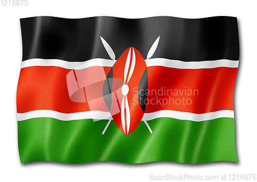 Image of Kenyan flag isolated on white