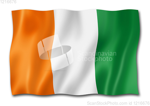 Image of Ivorian flag isolated on white