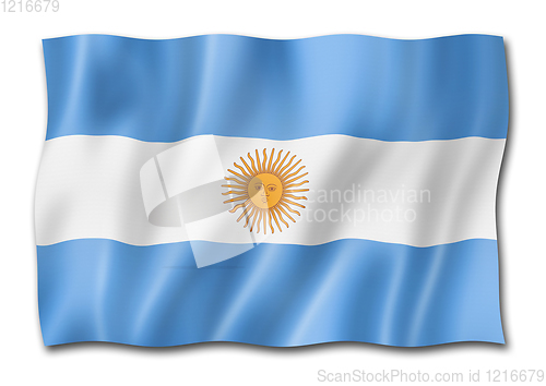 Image of Argentinian flag isolated on white