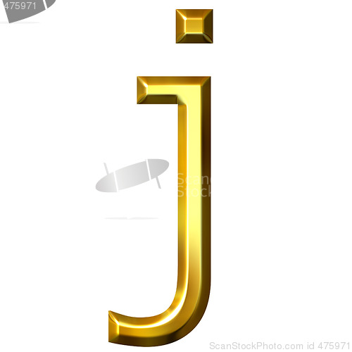 Image of 3D Golden Letter j