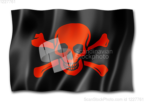 Image of Pirate flag, Jolly Roger, isolated on white