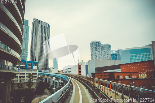 Image of Monorail in Tokyo city, Japan