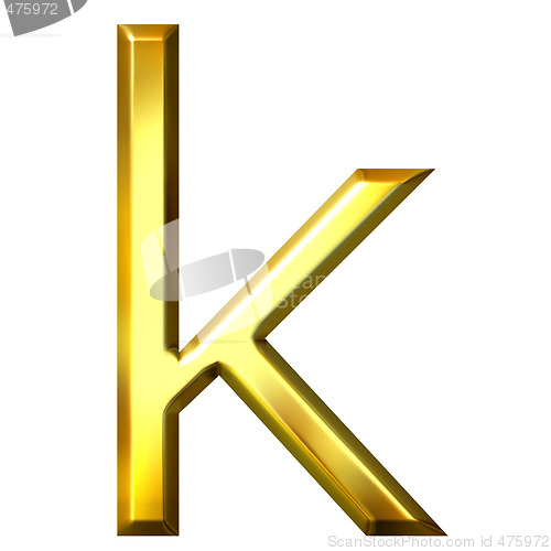 Image of 3D Golden Letter k