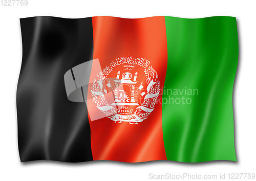 Image of Afghan flag isolated on white