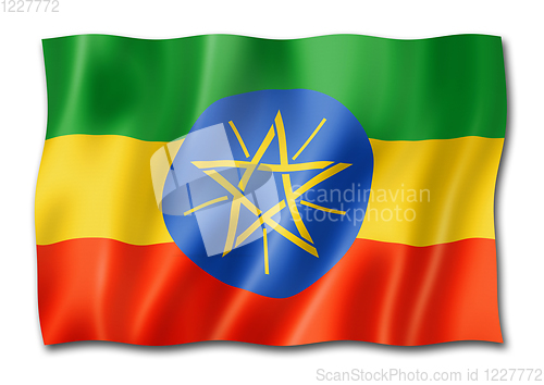 Image of Ethiopian flag isolated on white