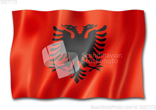 Image of Albanian flag isolated on white