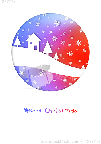 Image of Merry Christmas rainbow winter card