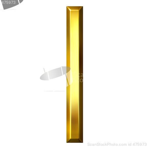 Image of 3D Golden Letter l