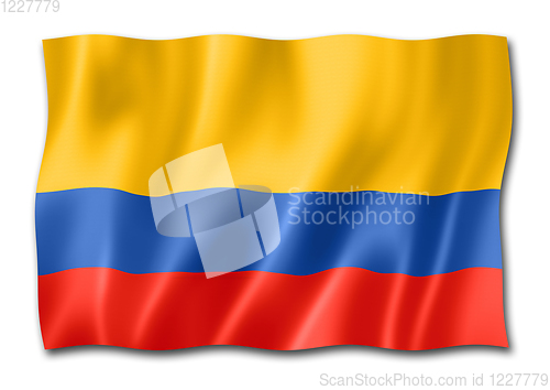 Image of Colombian flag isolated on white