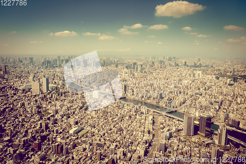 Image of Tokyo city skyline aerial view, Japan