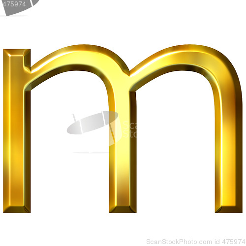Image of 3D Golden Letter m