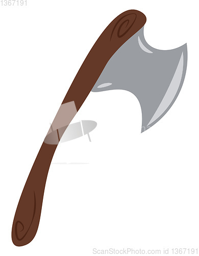 Image of A wooden axe vector or color illustration