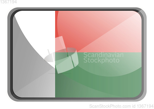 Image of Vector illustration of Madagascar flag on white background.
