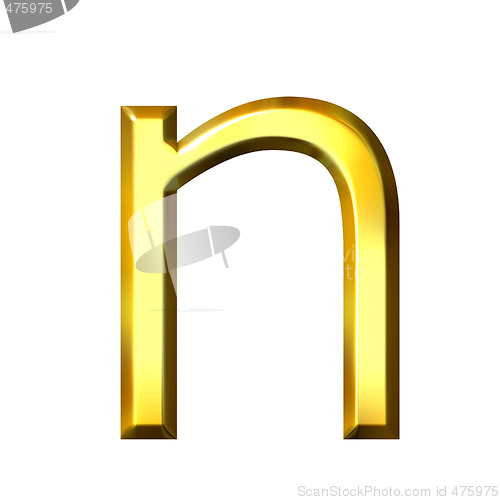 Image of 3D Golden Letter n