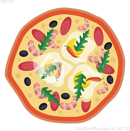 Image of Salami-shrimp pizzaPrint