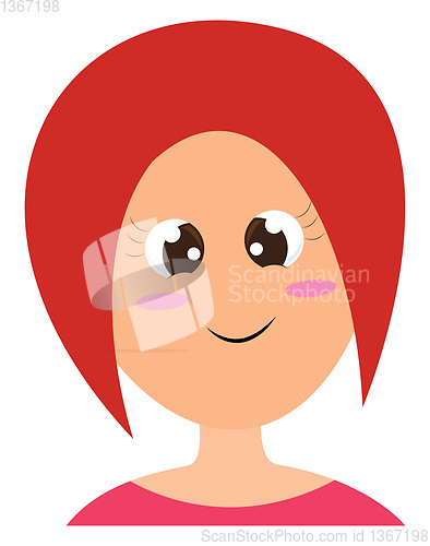 Image of Clipart of a smiling woman with red hair set over isolated white
