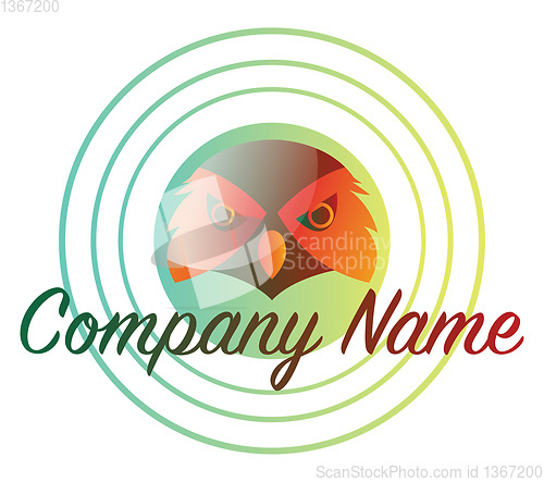 Image of Orange owl inside green circle with blank text vector logo desig