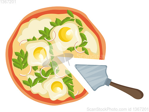 Image of Pizza with eggs Print