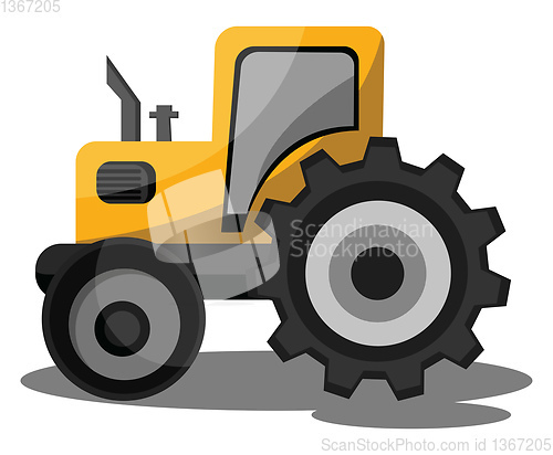 Image of Yellow cartoon tractor vector illustration on white background.