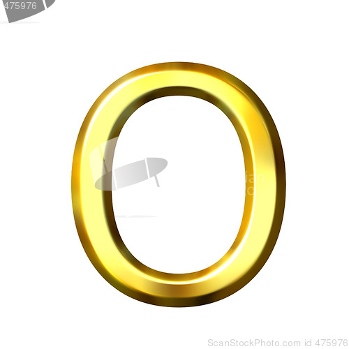Image of 3D Golden Letter o