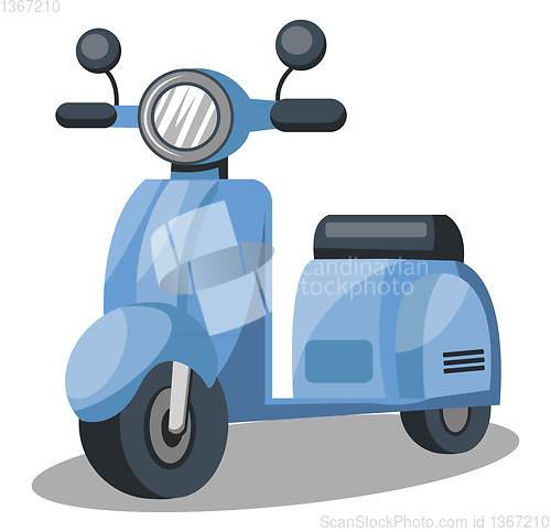 Image of Vector illustration of light blue scooter  on white background.