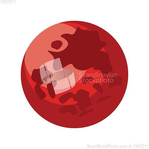 Image of Minimalistic Mars vector illustration on white background.