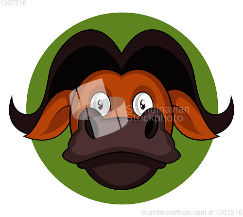 Image of Cartoon brown buffalo vector illustration on white background