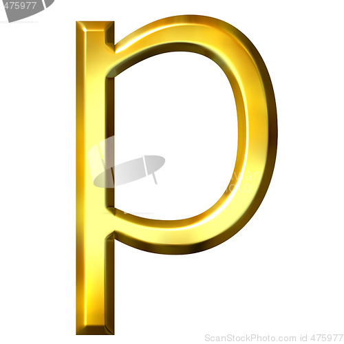 Image of 3D Golden Letter p