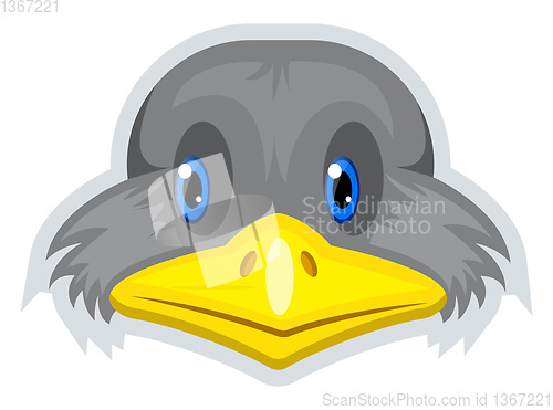 Image of Bird with yellow nose, vector color illustration.