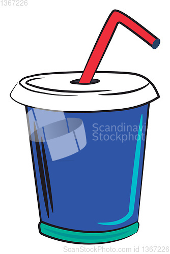 Image of Blue glass with lid vector or color illustration