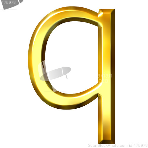 Image of 3D Golden Letter q