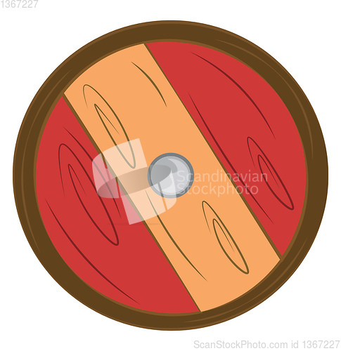Image of Clipart of a shield and sword vector color drawing or illustrati