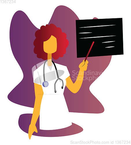 Image of Modern vector illustration on a white background of a nurse show