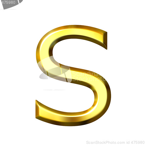 Image of 3D Golden Letter s