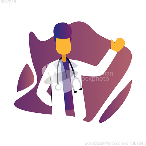 Image of Modern simple vector occupation illustration of a male doctor wi