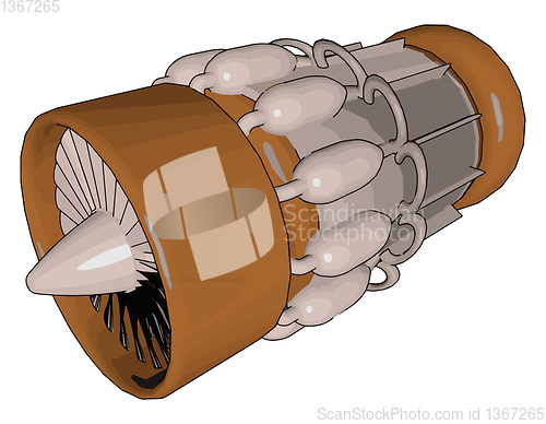 Image of A jet engine object vector or color illustration