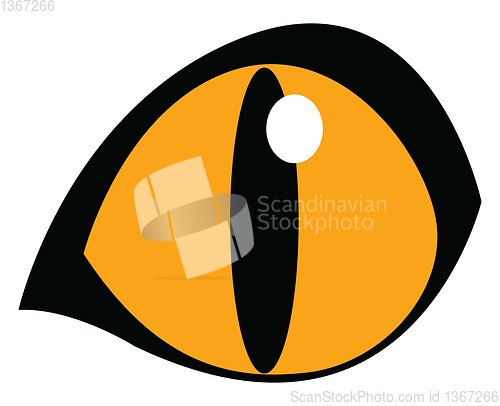 Image of A yellow eye with huge pupil vector or color illustration