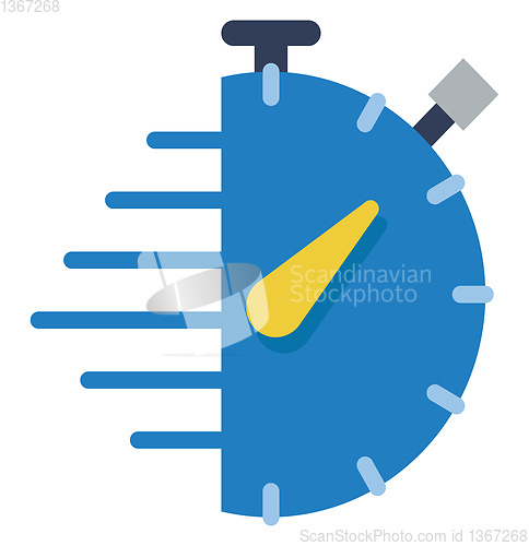 Image of Clock with a push button vector or color illustration