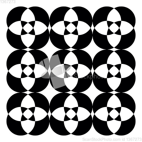Image of Black and white kaleidoscopic pattern vector or color illustrati