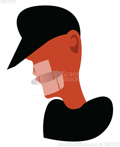 Image of Boy wearing black hat vector or color illustration
