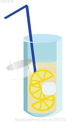 Image of A glass of lemon drink vector or color illustration